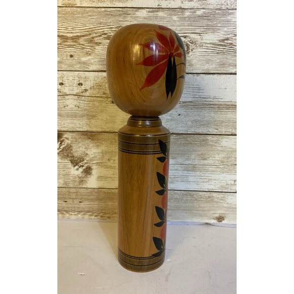 Vtg 70s Japanese Folk Art Kokeshi Wooden Handmade Painted Doll Signed NEW READ - Picture 5 of 16